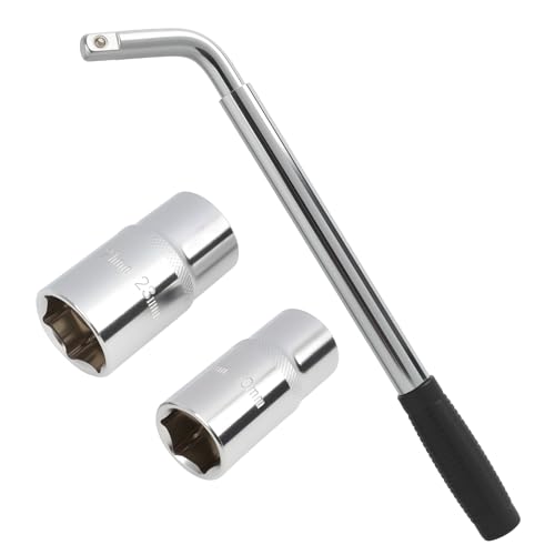 Teleskop-Radmutternschlüssel, Auto-Radmutternschlüssel mit ausziehbarem Griff, Teleskop Radschlüssel, Radmutternschlüssel Set, 2 umkehrbare Stecknüsse (17 mm, 19 mm, 21 mm, 23 mm) von Wvxilyr