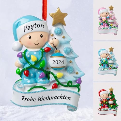 Wxexopowk Weihnachtskugel Personalisiert - Mein Erstes Weihnachten - Baby Weihnachtsbaumschmuck Mit Namen & Text, Christbaumkugeln, Personalisierung Geschenke für Babys, Junge, Mädchen, Blau Wxexopowk Weihnachtskugel Personalisiert - Mein Erstes Weihnachten - Baby Weihnachtsbaumschmuck Mit Namen & Text, Christbaumkugeln, Personalisierung Geschenke für Babys, Junge, Mädchen, Blau von Wxexopowk