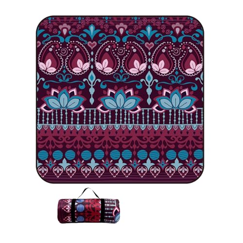 WxiaoD Picknickdecke, groß, wasserdicht, sanddicht, Strand-Picknick-Matte, maschinenwaschbar, faltbar, Campingteppich mit Tragegurt, für Park, Outdoor, Wandern, Reisen (B, 150 x 100 cm) von WxiaoD