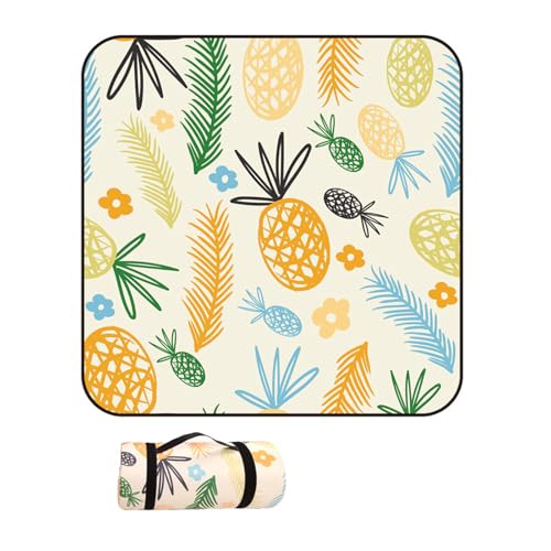 WxiaoD Picknickdecke, groß, wasserdicht, sanddicht, Strand-Picknick-Matte, maschinenwaschbar, faltbar, Campingteppich mit Tragegurt, für Park, Outdoor, Wandern, Reisen (R, 150 x 100 cm) von WxiaoD