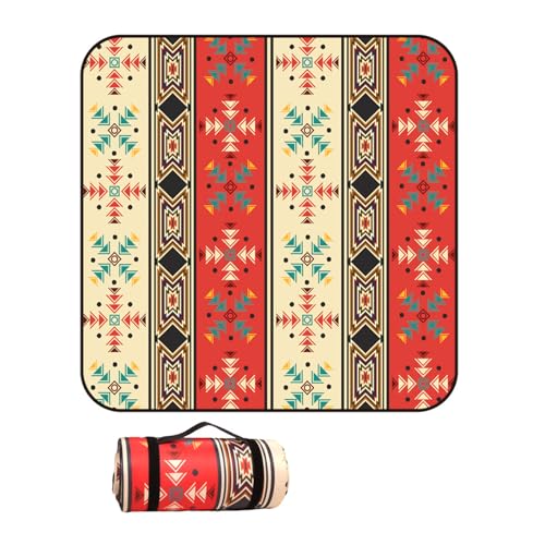 WxiaoD Picknickdecke, groß, wasserdicht, sanddicht, Strand-Picknick-Matte, maschinenwaschbar, faltbar, Campingteppich mit Tragegurt für Park, Outdoor, Wandern, Reisen (P, 200 x 200 cm) von WxiaoD