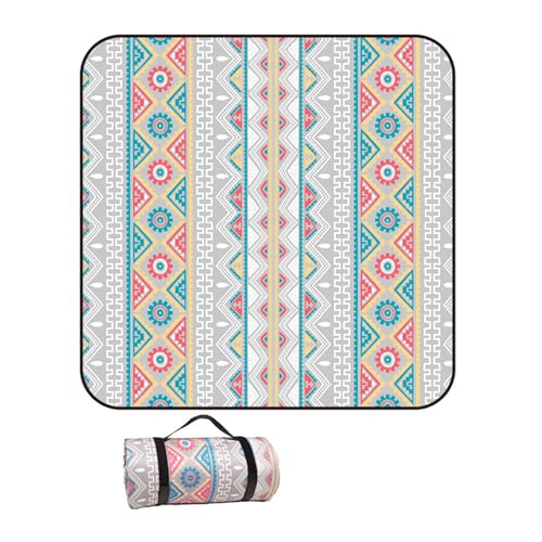 WxiaoD Picknickdecke, groß, wasserdicht, sanddicht, Strand-Picknick-Matte, maschinenwaschbar, faltbar, Campingteppich mit Tragegurt für Park, Outdoor, Wandern, Reisen (Q, 300 x 200 cm) von WxiaoD