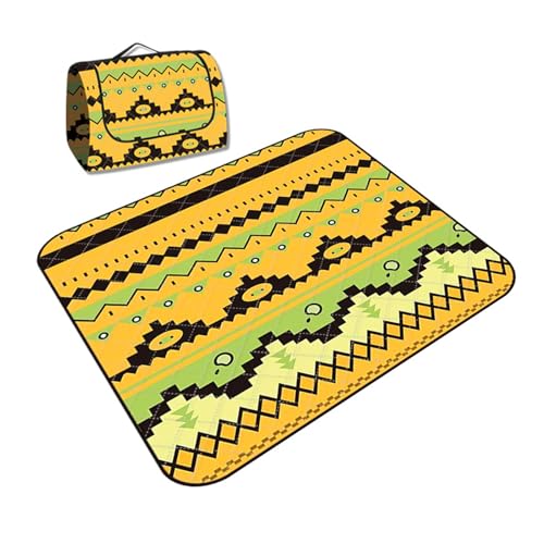 WxiaoD Picknickdecke, wasserdicht, Strandteppich, große Stranddecke, Campingdecke, mit Griff, maschinenwaschbar, für Wandern, Reisen, Outdoor, Camping, Parks (E, 200 x 200 cm) von WxiaoD