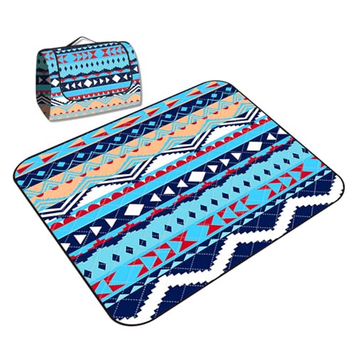 WxiaoD Picknickdecke, wasserdicht, Strandteppich, große Stranddecke, Campingdecke, mit Griff, maschinenwaschbar, für Wandern, Reisen, Outdoor, Camping, Parks (Q, 200 x 200 cm) von WxiaoD