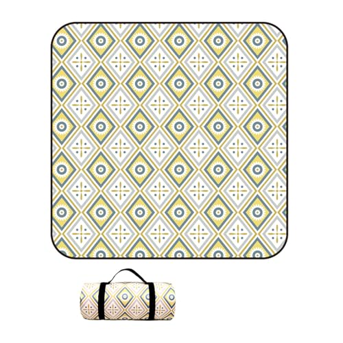 WxiaoD Picknickdecke, wasserdicht, faltbar, groß, für den Außenbereich, Stranddecke mit Tragegurt, tragbare sanddichte Picknickmatte für Strand, Gras, Park, Camping (B), 150 x 100 cm von WxiaoD