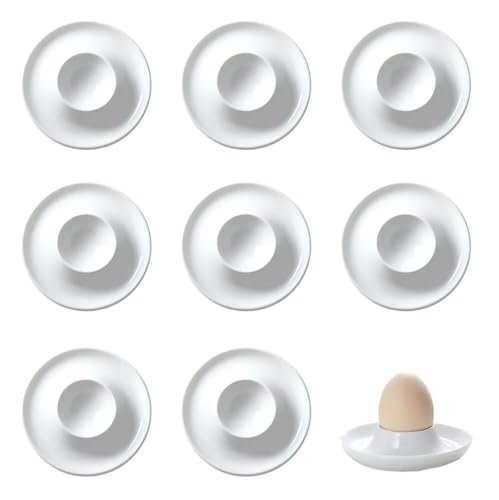 Eierbecher Weiß,8 Stück Eierbecher Set,Eierbecher Plastik,Eierständer mit Ablage,Frühstück Eierhalter Set, Eierbecher Porzellan, Eierbecher Lustig,für Das Frühstücksei Küche Esszimmer von Wxinsheng