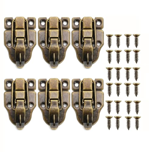 Wxinsheng Antike Vintage Kistenverschluss,6 Stück Toggle Latch Antique Metal Duckbilled Hasp Latch Catch with Padlock Hole Retro Bronze Schnappverschluss für Holzkiste Schmuckschatulle Wxinsheng Antike Vintage Kistenverschluss,6 Stück Toggle Latch Antique Metal Duckbilled Hasp Latch Catch with Padlock Hole Retro Bronze Schnappverschluss für Holzkiste Schmuckschatulle von Wxinsheng