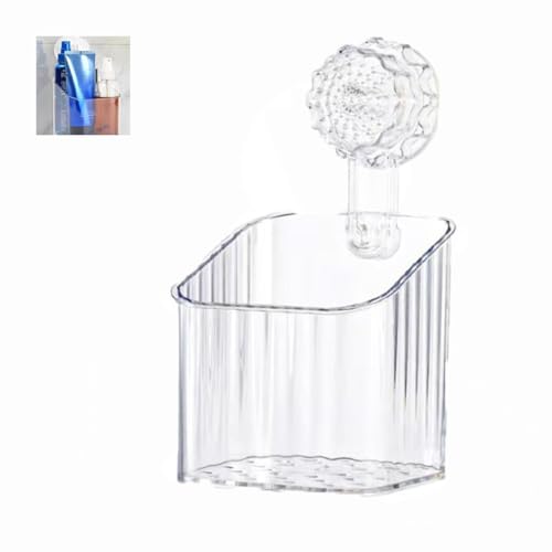 Wxinsheng Duschablage Ohne Bohren Saugnapf,Transparente Ablage Dusche Belastbar Duschkorb,Wasserdicht Duschregal mit Starke Saugnapf Aufbewahrung Badregal für Badezimmer Küche Bad Shampoo von Wxinsheng