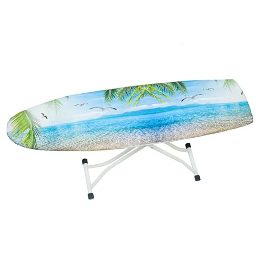 Bügelbrettbezug 120X40 Blaues Meer Mit Wärmereflexion Und Schnellbügelfunktion, bezug bügelbrett Ausgestattet Mit Zugseil Und Polsterung, Hitzebeständig,Waschbar von Wxlmom