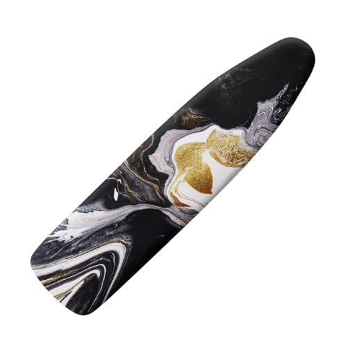 Bügelbrettbezug Schwarz Goldene Hitzebeständige Bügelbrett Bezug Für Die Meisten Bügelbrettgrößen Geeignet,Elastischer Rand,Rutschschutz,Schmutzabweisend,Easy Installation von Wxlmom