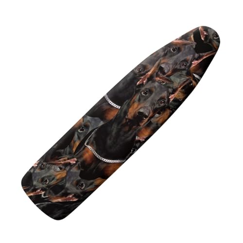 Bügelbrettbezug Schwarzer Hund Mit Wärmereflexion Und Schnellbügelfunktion, bezug bügelbrett Ausgestattet Mit Zugseil Und Polsterung, Hitzebeständig,Waschbar von Wxlmom