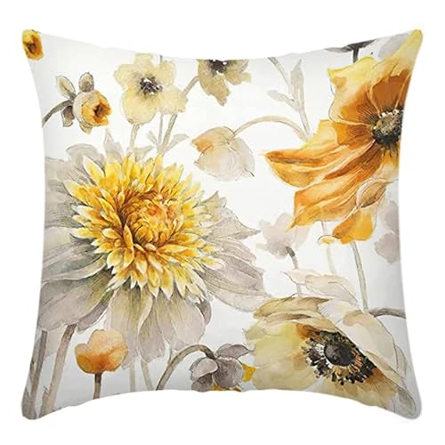 Kissenbezug 50x50 Gelbe Blüten Sofakissen Baumwoll und Leinen Dekokissen Quadrat Kissenbezüge mit Reißverschluss Outdoor Kissen- für Wohnzimmer Auto Schlafzimmer Kissenbezug 50x50 Gelbe Blüten Sofakissen Baumwoll und Leinen Dekokissen Quadrat Kissenbezüge mit Reißverschluss Outdoor Kissen- für Wohnzimmer Auto Schlafzimmer von Wxlmom