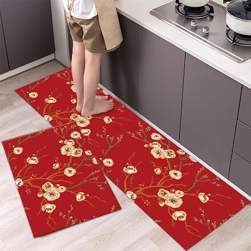 Küchenteppich 40X120Cm Rote Blumen Fussmatte Aussen Küchenläufeh Outdoor Balkon Teppich Waschbar rutschfest Läufer Läufer Flur Küche Küchenteppich 40X120Cm Rote Blumen Fussmatte Aussen Küchenläufeh Outdoor Balkon Teppich Waschbar rutschfest Läufer Läufer Flur Küche von Wxlmom