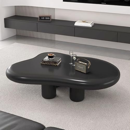 Wxnnx Couchtisch „Cloud Moderner Couchtisch Aus Holz Unregelmäßige Couchtische Mit 4 Stabilen Stützbeinen Für Wohnzimmer, Schlafzimmer, Zuhause,Schwarz,47.24×31.49×15.74inch von Wxnnx