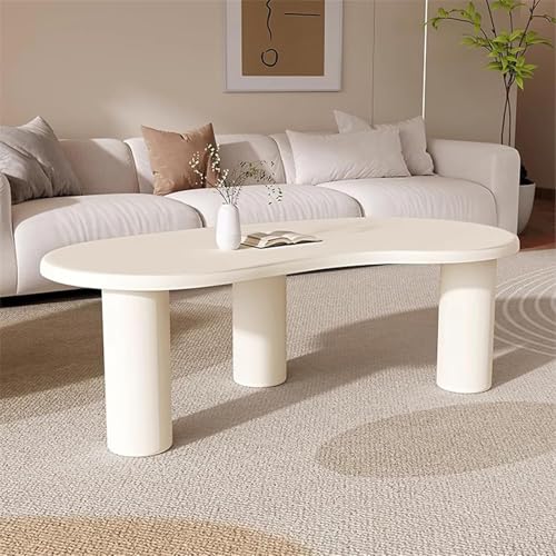 Wxnnx Unregelmäßiger Creme Low Center Tisch Moderne stilvolle einfache Boho Cashew Couchtisch mit 3 Zylinderbeinen für kleine Raum Wxnnx Unregelmäßiger Creme Low Center Tisch Moderne stilvolle einfache Boho Cashew Couchtisch mit 3 Zylinderbeinen für kleine Raum von Wxnnx