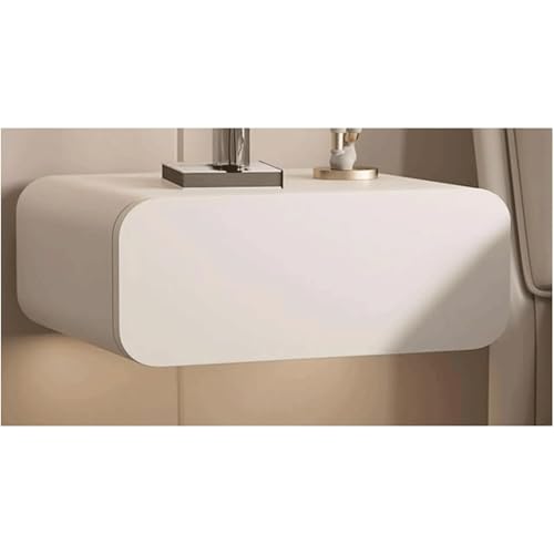 WxuuLTGJR Bedside Table Compatible with Bedroom Modern Floating Nightstands with Solid Wood Drawer,Wall Mounted End Table Easy to Install(Blanc,19.7in/50cm) von WxuuLTGJR