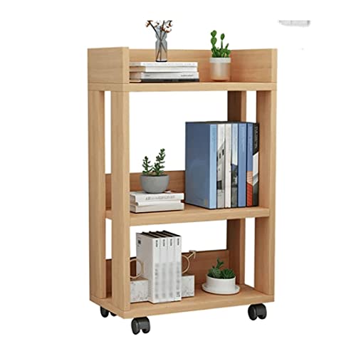 WxuuLTGJR Bücherregal 3-lagiges Bücherregal Dichtes Plattenmaterial Bücherregal Abnehmbares Rollendesign Rack Bücherregal Back Baffle Design Bücherregale Sicherer von WxuuLTGJR