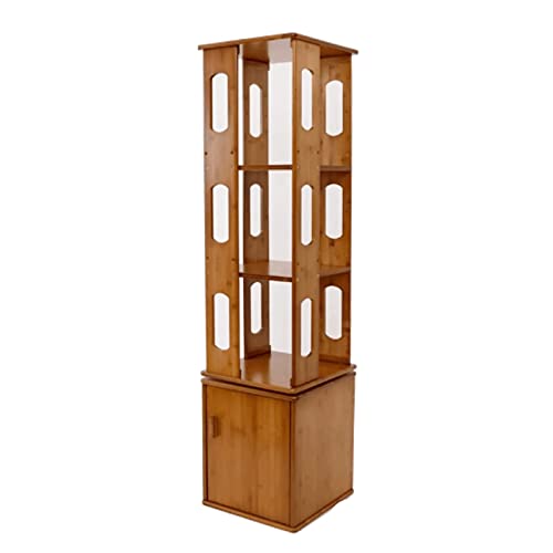 WxuuLTGJR Bücherregal 360 ° drehbares Bücherregal mit Schrank Einfaches Bücherregal Aufbewahrungsorganisator Schlafzimmerregal Bücherregal Stabile und Nicht wackelige Bücherregale Sicherer von WxuuLTGJR