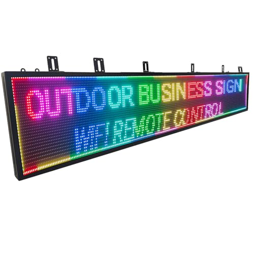 P10 LED-Großdisplay LED-Schild 288x32cm | 4000cd/m² + IP65 Allwetter | Programmierbares Leuchtschild mit SMD-Technik – Für Foodtrucks, Außenwerbung & Events WIFI/U-DISK KONTROLLE von Wxwvngtrd