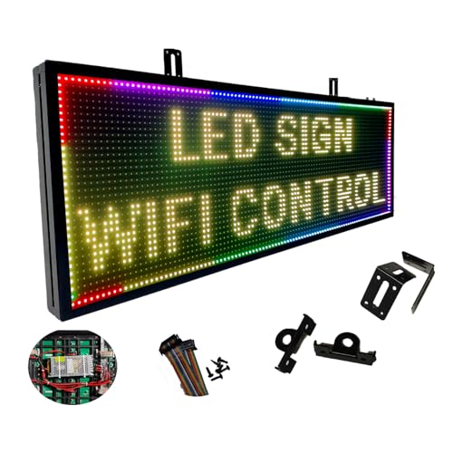 P10 Programmierbares LED-Lauftextschild (96x32cm) | 4000cd/m² + IP65 Allwetter | SMD-Digitaldisplay mit Neon-Optik für Werbung, Geschäfte & Zuhause von Wxwvngtrd
