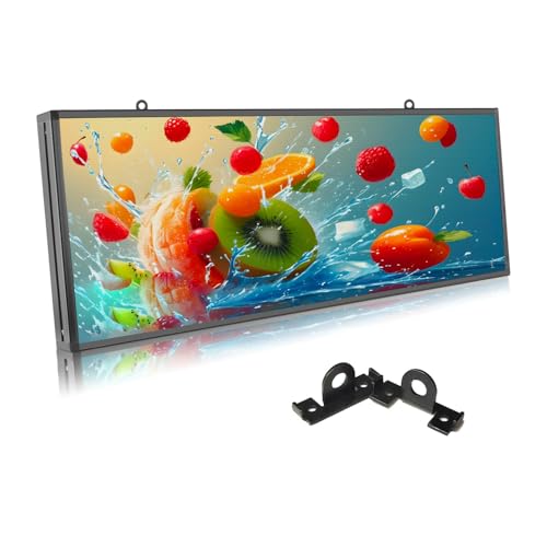 P3 Outdoor LED-Schild (96x39cm) | Bild/Video-Wiedergabe + WiFi/USB | 4000cd/m² & IP65 Allwetter – Programmierbare Werbetafel für Sport-Ticker, Digitale Speisekarten & 24/7-Außenwerbung von Wxwvngtrd