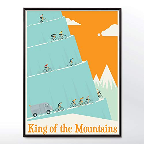 Wyatt9.com Kunstdruck King of The Mountains Bicycle Race Tour de France, gerahmt, 18x24 inch von Wyatt9.com