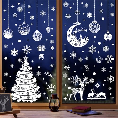 Wybtbm Fensterbilder Weihnachten Selbstklebend Schneeflocken Fensterdeko, Wiederverwendbare Statische Weihnachtsfensterbilder, Winter Fenstersticker Schneeflocken Fensteraufkleber Deko 287PCS Wybtbm Fensterbilder Weihnachten Selbstklebend Schneeflocken Fensterdeko, Wiederverwendbare Statische Weihnachtsfensterbilder, Winter Fenstersticker Schneeflocken Fensteraufkleber Deko 287PCS von Wybtbm