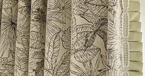 Wycian Scheibengardinen Vorhang Grün Verdunkelung 2er Pack Blumen- und Spitzenmuster H160 x B107 cm (2er Pack) Tuch von Wycian