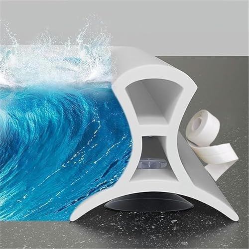 Duschschwellen-Wasserdamm, Biegsamer Silikon-Saugnapf-Duschspritzschutz Mit Abnehmbarem Dichtungsstreifen, Halten Sie Das Wasser In Der Dusche Oder Auf Der Arbeitsplatte Trocken(50cm) von Wygwlg
