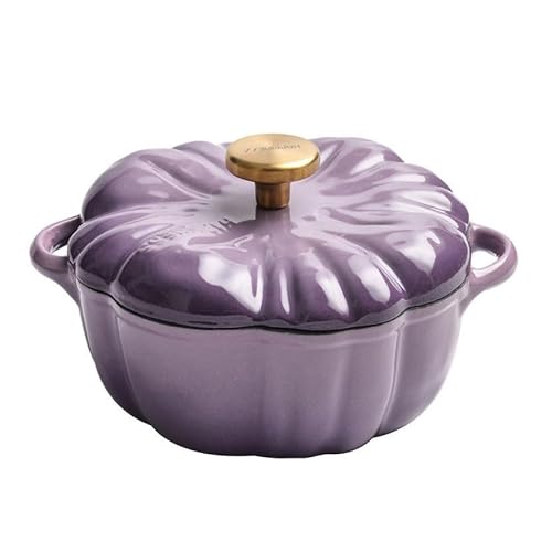 Emaillierter Dutch Oven Aus Gusseisen, Robuster, Antihaftbeschichteter Emaillierter Kürbis-Dutch Oven Mit Deckel Und Zwei Griffen, Gleichmäßig Universal-Küchentopf, Für Halloween(A 20cm/7.87in) von Wygwlg