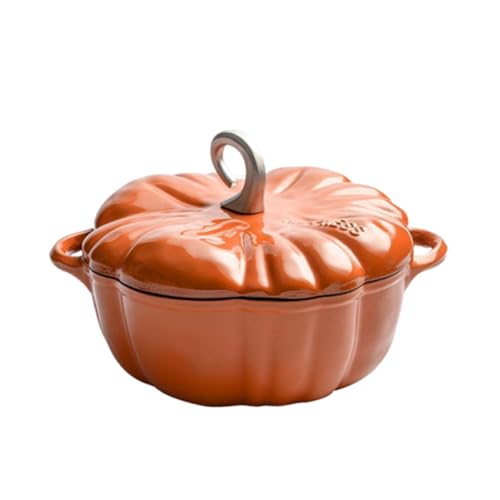 Emaillierter Kochtopf, Multifunktionaler Emaille-Kürbistopf Mit Deckel, Robuste Ofenfeste Und Antihaftbeschichtete Dutch Oven-Pfannen, Für Induktion Und Backofen Geeignet, Zum Braten(25/9.84in) von Wygwlg