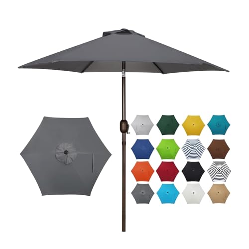 Ersatz-Sonnenschirmdächer, Wasserabweisender Ersatz-Sonnenschirm Mit 6 Streben Und 8 Streben, Marktüblicher Terrassenschirm-Überdachungsüberzug, Für Die Meisten Sonnenschirmgestelle(Gris,3m/6 bone) von Wygwlg