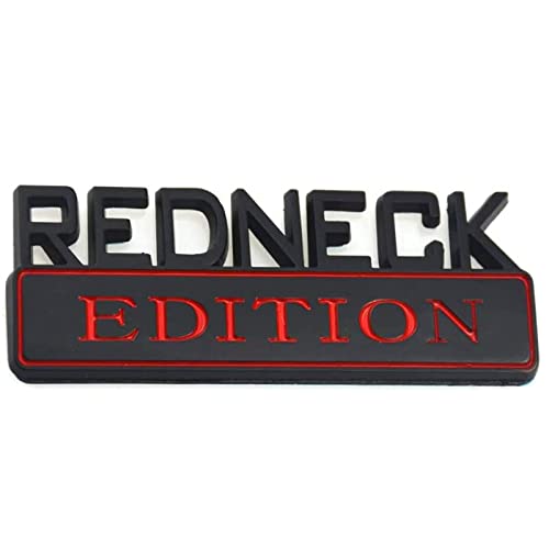 Wygwlg 1 Packung Auto-ABS-Logo-Emblem, Redneck Edition Abzeichen Auto LKW Heckseitenaufkleber Zubehör (Color : Black and red, Size : 17.7 * 6.4cm) von Wygwlg