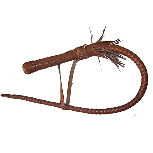 Wygwlg Handgefertigte geflochtene Reitpeitschen aus Stierleder, Reitpeitschen für das Unterrichten von Reitpeitschen (Color : Brown, Size : 79cm) von Wygwlg