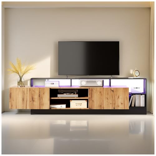 Wyibwy Moderner TV-Schrank, 190 x 40 x 48,5 cm, geeignet für Fernseher bis 70 Zoll mit LED-Display, Schlafzimmer-Möbel, originelles Möbelstück, schwarzes Gestell Wyibwy Moderner TV-Schrank, 190 x 40 x 48,5 cm, geeignet für Fernseher bis 70 Zoll mit LED-Display, Schlafzimmer-Möbel, originelles Möbelstück, schwarzes Gestell von Wyibwy