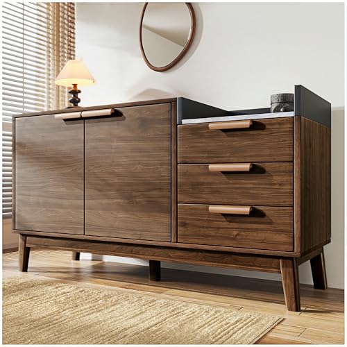 Wyibwy Wohnzimmermöbel, Arbeitsplatte in Marmoroptik, offene Regale, drei Schubladen und Schrank mit zwei Türen, höhenverstellbar, Sideboard, Aufbewahrungsschrank, Eingangsmöbel Wyibwy Wohnzimmermöbel, Arbeitsplatte in Marmoroptik, offene Regale, drei Schubladen und Schrank mit zwei Türen, höhenverstellbar, Sideboard, Aufbewahrungsschrank, Eingangsmöbel von Wyibwy