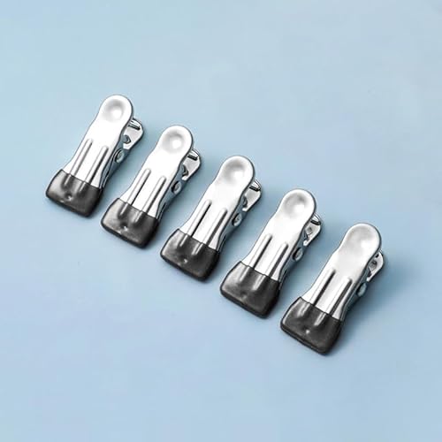5 Stück schwarze Lederklammern zum Basteln, Nähen, Stricken, Heimbürobedarf, Edelstahl, Leder, Sicherungsklammer, unsichtbare Clips, Bastelbedarf von Wyjuan