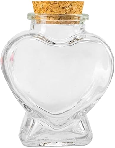 Mini Glasflasche Herzform Wunschflasche Klar Vorratsdosen Behälter mit Kork Wunschflaschen Dekorative Flaschen Deko Zubehör Mini Glasflasche Herzform Wunschflasche Klar Vorratsdosen Behälter mit Kork Wunschflaschen Dekorative Flaschen Deko Zubehör von Wyjuan