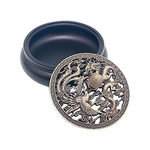 WyldSenc Messing Räucherschale mit Deckel - Weihrauchbrenner Vintage Handgefertigter - Räuchergefäß Lotus Incense Burner für Weihrauch, Meditation, Entspannung und Zuhause Dekoration(B) von WyldSenc