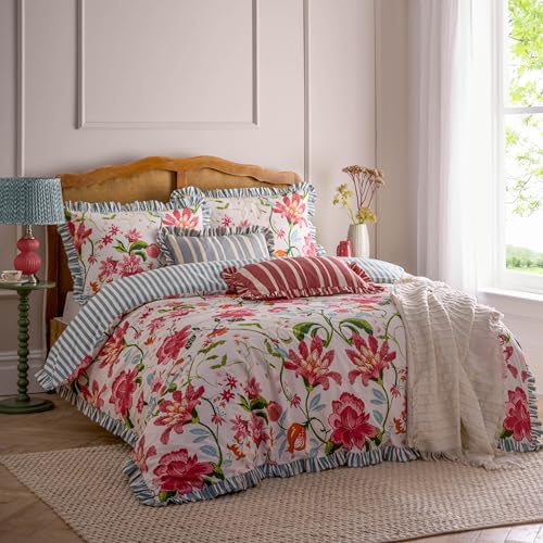 Wylder Claudia Bettwäsche-Set mit floralem Rüschenmuster – King-Size-Bett – Mehrfarbig von Wylder Nature