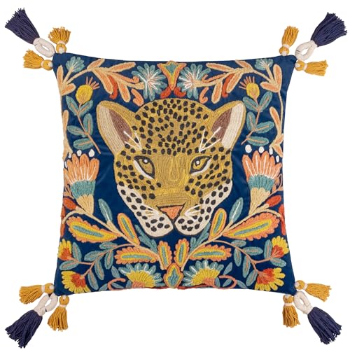 Wylder Tropics Regal Leopard gesticktes Samtkissenbezug von Wylder Tropics