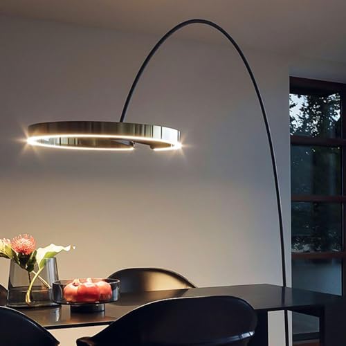Wylolik 44W LED-Stehlampe, kreative Kreis-Stehlampen, Moderne warmes Licht, vertikale Lampe, gewölbte Metall-Stehbodenleuchten, dekorative Atmosphäre, stehende LED-Stehlampen für Wohnzimmer von Wylolik