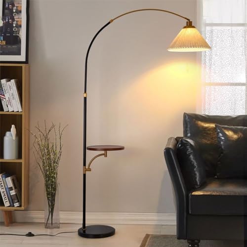 Wylolik Multifunktionale Stehlampe mit Tisch-Faltenschirm vertikale Lampe Bogen Augenpflege Lese-Stehleuchte Moderne, praktische hohe Lampen, dekorative Eck-Stehleuchte für Wohnzimmer Schlafzimmer von Wylolik