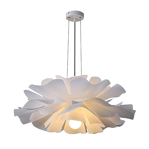 Wylolik Nordische weiße Hängelampen, moderne Kinderzimmer-Kronleuchter, Schlafzimmerlampe, Blumen-Pendellampe mit Acryl-Lampenschirm, höhenverstellbare Metalltisch-Wohnzimmer-Kücheninsel-Dekorationsla von Wylolik