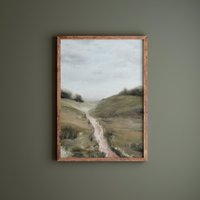 Vintage Inspirierte Landschaft, Feldlandschaft, Natur Dekor, Landschaftsmalerei, Bergsee Kunst, Wald Kunstwerk, Stimmungsvolle Landlandschaft von WyndyDesignShop