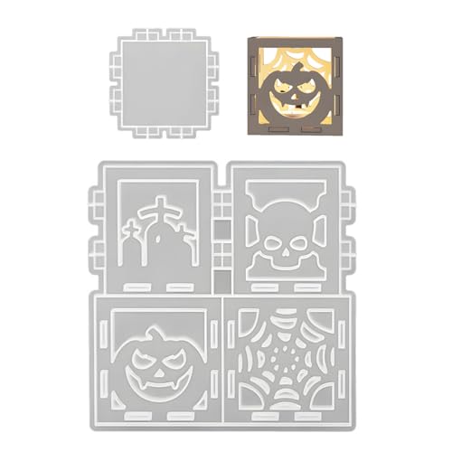 Sarg Silikonform Halloweens Lampen Crafting Werkzeug Mit Komplizierten Designs Detail Halloweens Lampen Schattenform von Wynrzyj