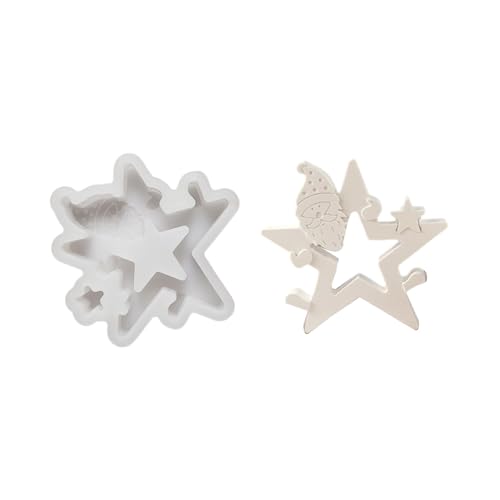 Weihnachtsschmuck Schimmel Flexible Silikonform Für Bürodekoration Stern Santa Figur Desktop Verzierungen Schimmelpilze Silikonformhandwerk von Wynrzyj