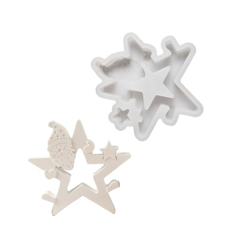 Weihnachtsschmuck Schimmel Flexible Silikonform Für Bürodekoration Stern Santa Figur Desktop Verzierungen Schimmelpilze Silikonformhandwerk von Wynrzyj
