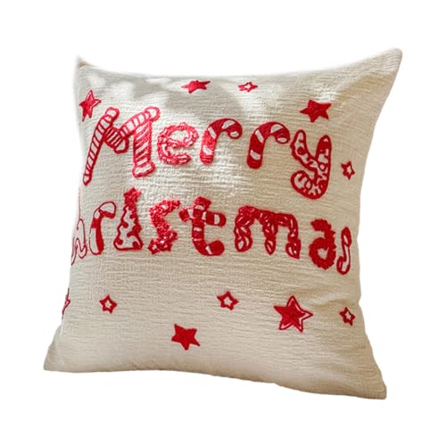 Wynrzyj Festival Gesticktes Kissen Polyester Materialien Weihnachtsdekorationskissen Für Wohnzimmer Bett Urlaub Dekoration Kissen von Wynrzyj