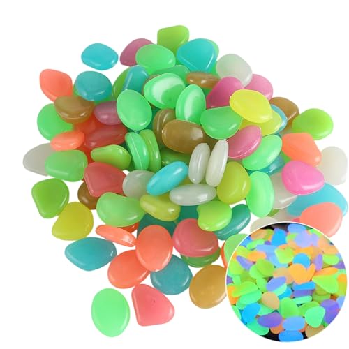 Wynrzyj Solar Activated Glow Kiesel 100pcs Garten Gemischte Farbe Für Patioswege Und Künstlerische Vase Füllstoff Absorbierende Glühstein Innenräume von Wynrzyj